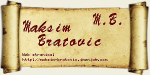 Maksim Bratović vizit kartica